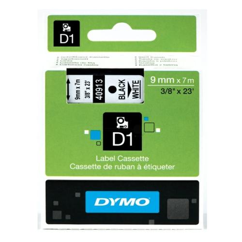 Dymo Etiqueta preto / branco (40913 / S0720680), 9mm, laminated