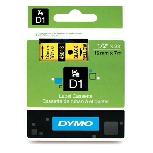 Dymo Etiqueta preto / amarelo (45018 / S0720580), 12mm, laminated