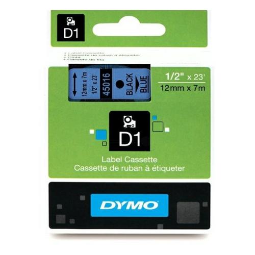 Dymo Etiqueta preto / azul (45016 / S0720560), 12mm, laminated