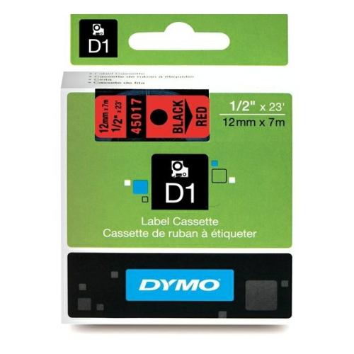 Dymo Etiqueta preto / vermelho (45017 / S0720570), 12mm, laminated