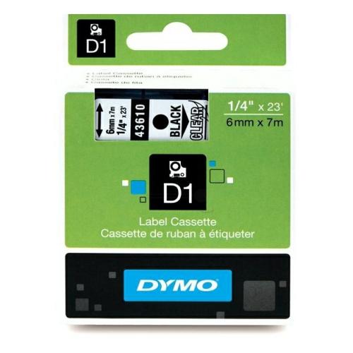 Dymo Etiqueta preto / transparente (43610 / S0720770), 6mm, laminated