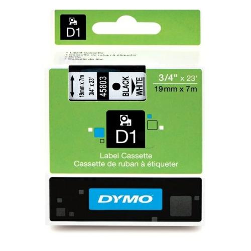Dymo Etiqueta preto / branco (45803 / S0720830), 19mm, laminated