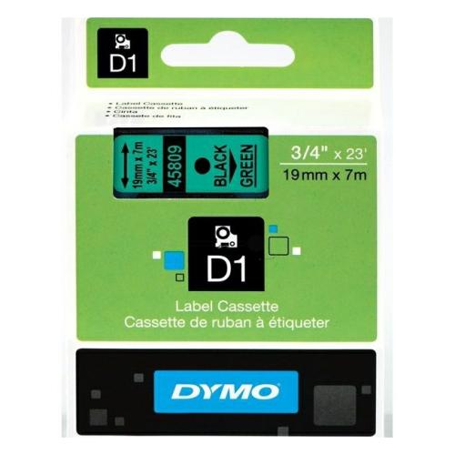 Dymo Etiqueta preto / verde (45809 / S0720890), 19mm, laminated