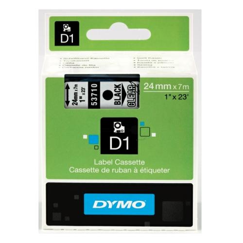 Dymo Etiqueta preto / transparente (53710 / S0720920), 24mm, laminated