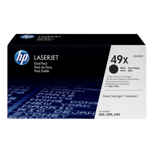 HP Cartucho de toner preto (Q5949XD / 49XD) (Pack Duplo, elevada capacidade)