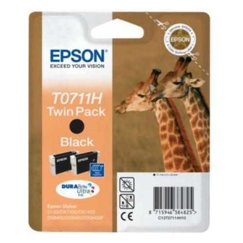 Epson Cartucho de tinta preto (C13T07114H10 / T0711H) (Pack Duplo, elevada capacidade)
