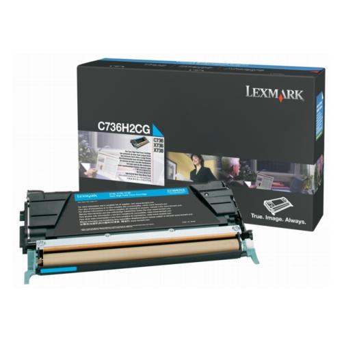 Lexmark Cartucho de toner ciano (C736H2CG / 0C736H2CG)