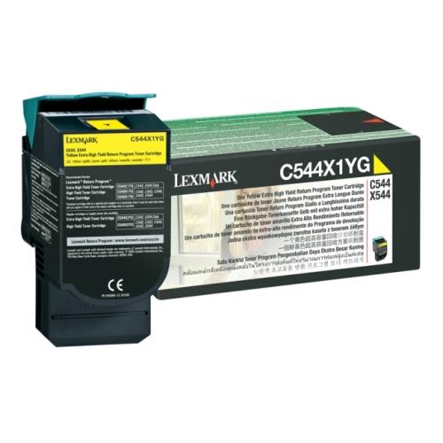 Lexmark Cartucho de toner amarelo (C544X1YG / 0C544X1YG) (Retorno, elevada capacidade)