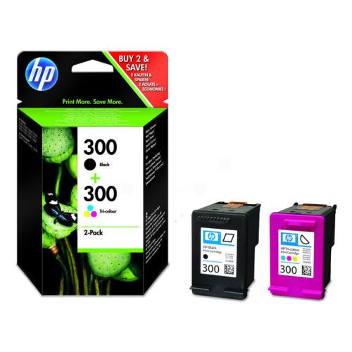 HP Cartucho de tinta preto / cor (CN637EE / 300) (Pack Duplo, multipack)