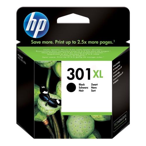 HP Cartucho de tinta preto (CH563EE / 301XL) (elevada capacidade)