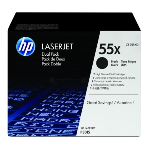 HP Cartucho de toner preto (CE255XD / 55X) (Pack Duplo, elevada capacidade)