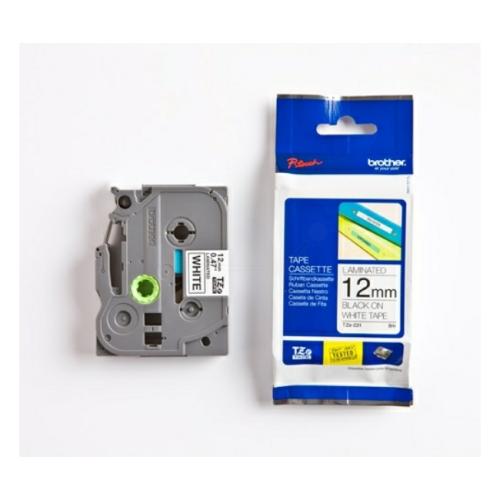 Brother Fita de rotulagem preto / branco (TZE231), 12mm, laminated