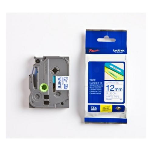 Brother Fita de rotulagem azul / branco (TZE233), 12mm, laminated