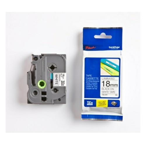 Brother Fita de rotulagem preto / branco (TZE241), 18mm, laminated