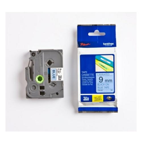 Brother Fita de rotulagem preto / azul (TZE521), 9mm, laminated