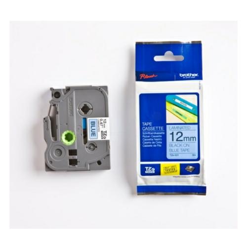 Brother Fita de rotulagem preto / azul (TZE531), 12mm, laminated