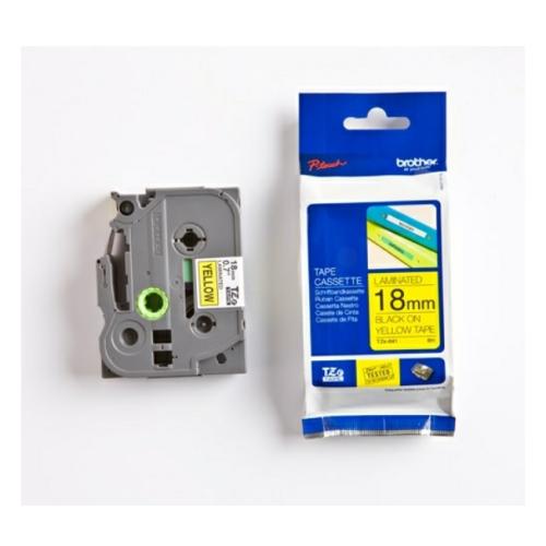 Brother Fita de rotulagem preto / amarelo (TZE641), 18mm, laminated