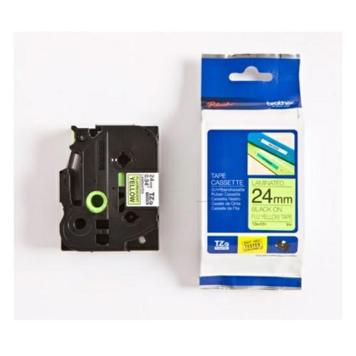 Brother Fita de rotulagem preto / signal amarelo (TZEC51), 24mm, laminated