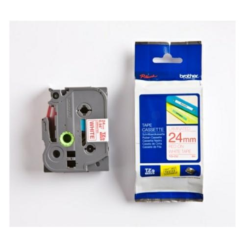Brother Fita de rotulagem vermelho / branco (TZE252), 24mm, laminated
