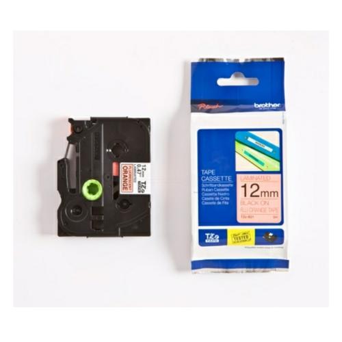 Brother Fita de rotulagem preto / signal laranja (TZEB31), 12mm, laminated