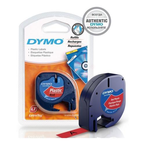 Dymo Fita de inscrição LetraTag vermelho (91203 / S0721630)