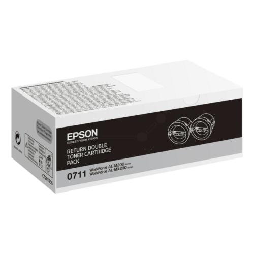 Epson Cartucho de toner preto (C13S050711 / 0710) (Pack Duplo, Retorno, elevada capacidade)