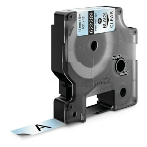 Dymo Banda de poliéster preto / transparente (622289), 12mm, extra durável