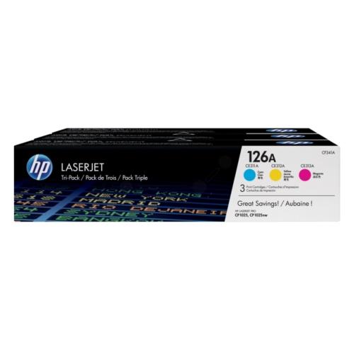 HP Cartucho de toner ciano / magenta / amarelo (CF341A / 126A) (rainbow kit)