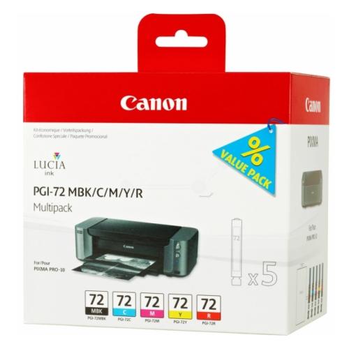 Canon Cartucho de tinta preto mate / ciano / magenta / amarelo / vermelho (6402B009 / PGI72) (multipack)