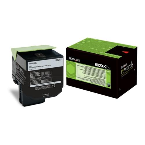 Lexmark Cartucho de toner preto (80C2XK0 / 802XK) (Retorno, elevada capacidade)