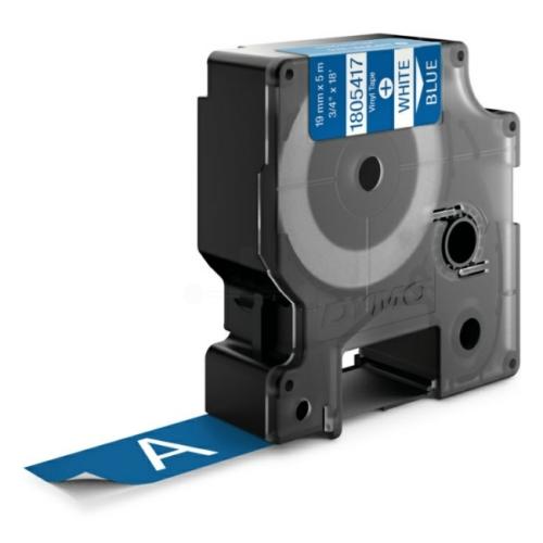 Dymo Banda de vinil branco / azul (1805417), 19mm, laminated