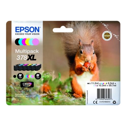 Epson Cartucho de tinta preto / ciano / magenta / amarelo / fotografia ciano / fotografia magentagrafia (C13T37984010 / 378XL) (multipack, elevada capacidade)