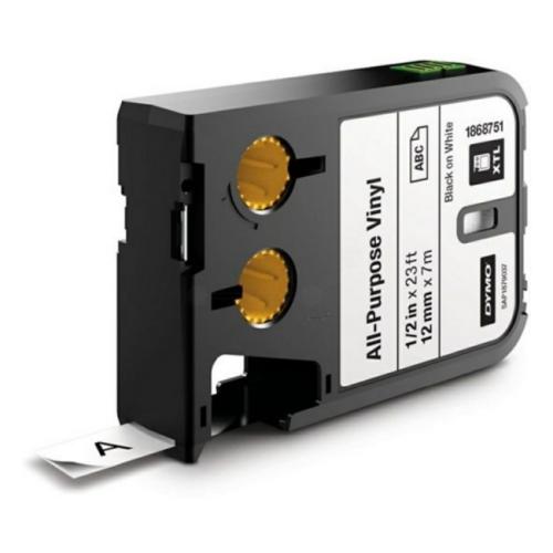 Dymo Etiqueta preto / branco (1868751), 12mm