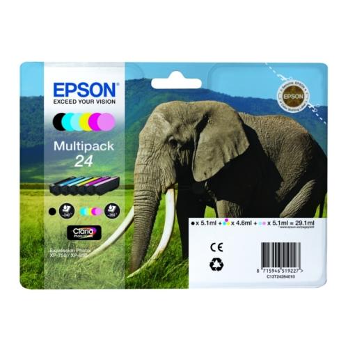 Epson Cartucho de tinta preto / ciano / magenta / amarelo / fotografia ciano / fotografia magentagrafia (C13T24284011 / 24) (multipack)