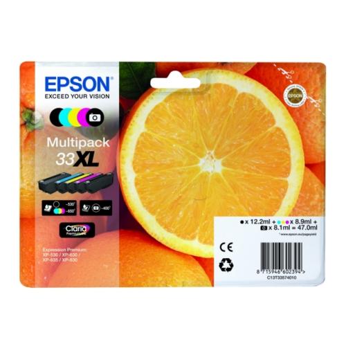 Epson Cartucho de tinta preto / fotografia pretagrafia / ciano / magenta / amarelo (C13T33574011 / 33XL) (multipack, elevada capacidade)
