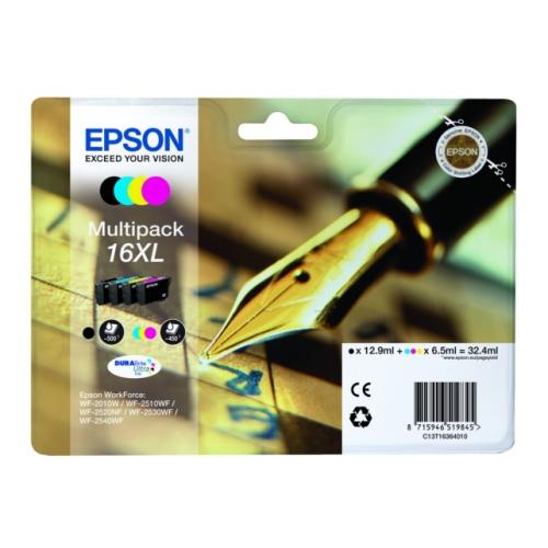 Epson Cartucho de tinta preto / ciano / magenta / amarelo (C13T16364012 / 16XL) (multipack, elevada capacidade)