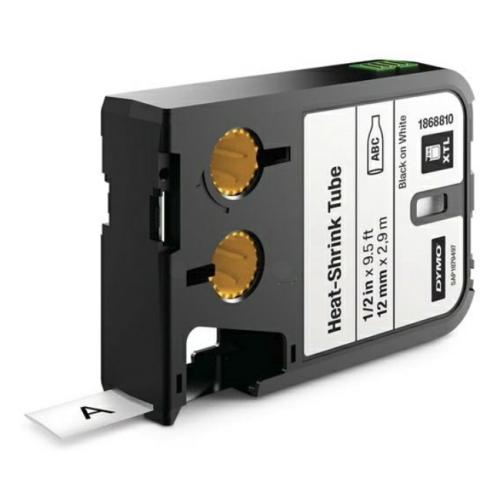 Dymo Tubo retrátil a quente preto / branco (1868810), 12mm