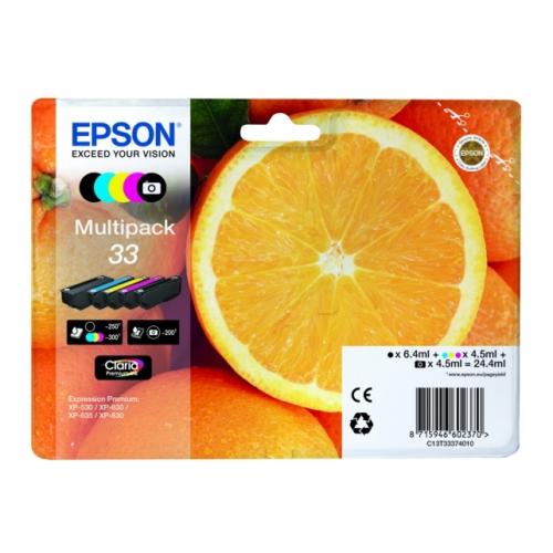 Epson Cartucho de tinta preto / fotografia pretagrafia / ciano / magenta / amarelo (C13T33374011 / 33) (multipack)