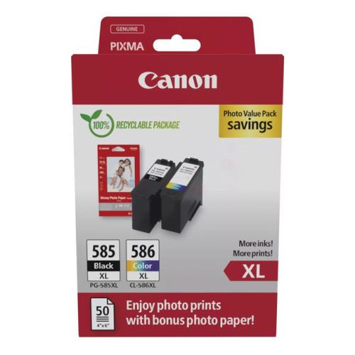 Canon Tinteiro / papel fotográfico preto / cor (6204C005 / PG585XLCL586XL) (Pack Duplo, multipack, elevada capacidade)
