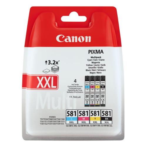 Canon Cartucho de tinta preto / ciano / magenta / amarelo (1998C007 / CLI581XXL) (multipack, elevada capacidade)