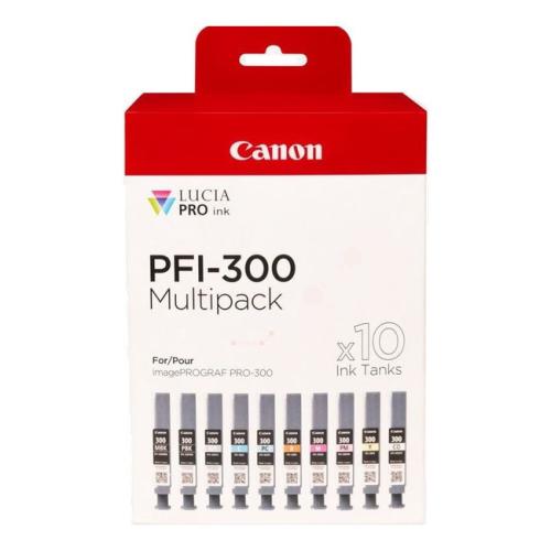 Canon Cartucho de tinta fotografia preta / preto mate / ciano / magenta / amarelo / fotografia ciano / fotografia magentagrafia / vermelho / cinzento / optimizer (4192C008 / PFI300) (multipack)