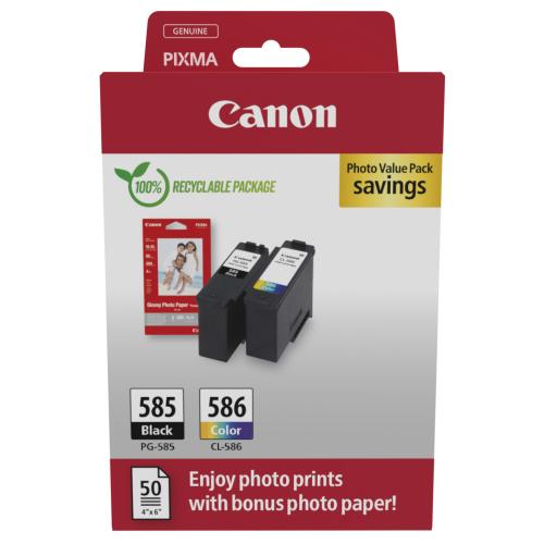 Canon Tinteiro / papel fotográfico preto / cor (6205C004 / PG585CL586) (Pack Duplo, multipack)