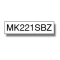 Brother Fita de rotulagem preto / branco (MK221SBZ), 9mm, non laminated