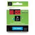 Dymo Etiqueta preto / vermelho (45807 / S0720870), 19mm, laminated