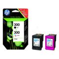 HP Cartucho de tinta preto / cor (CN637EE / 300) (Pack Duplo, multipack)
