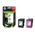 HP Cartucho de tinta preto / cor (N9J72AE / 301) (Pack Duplo, multipack)